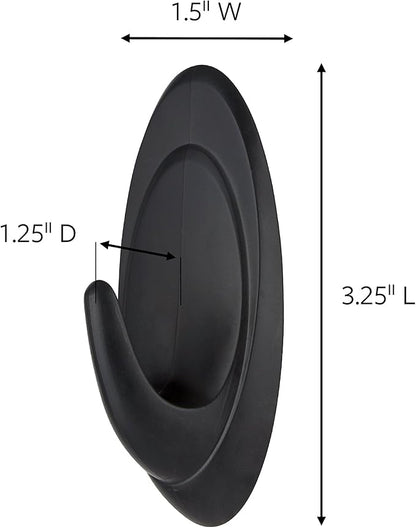 Command Hooks, Black, 3 lb Capacity | Outdoor | Water-Resistant Strips | 2-Hooks 4-Strips | Damage-Free