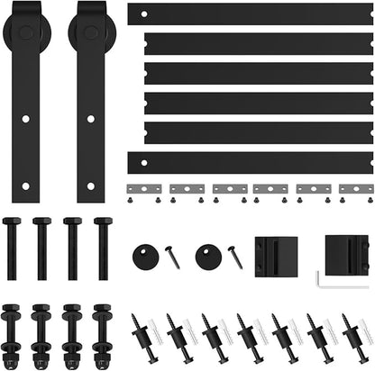 SMARTSTANDARD 8.2 FT Barn Door Hardware Kit -Sliding Barn Door Track - Smooth and Quiet - Easy to Install - Includes Step-by-Step Installation Instructions - Fits 48" Wide Door Panel (J Shape Hanger)