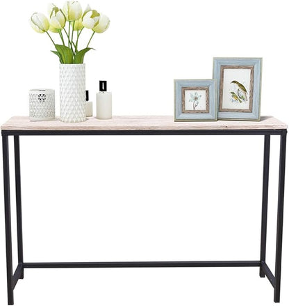 HOMERECOMMEND Console Table for Entryway Narrow Sofa Tables Entryway Table Rustic Narrow Entrance Console Tables Front Door Console Table Accent Table for Living Room Corridor Hallway White Oak
