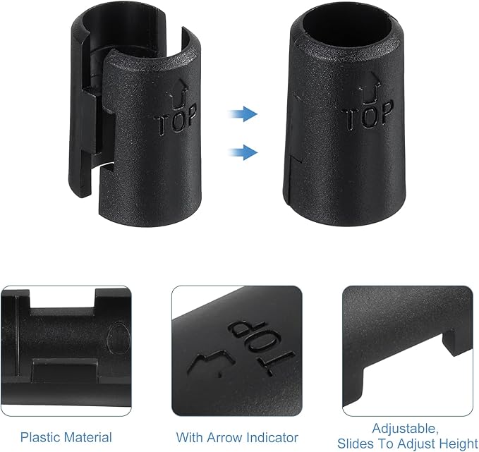 uxcell 72Pcs Wire Shelving Shelf Lock Clips, Plastic Shelving Clips for 1/2" Post Shelving, Shelving Sleeves Replacements for Wire Shelving System, Black