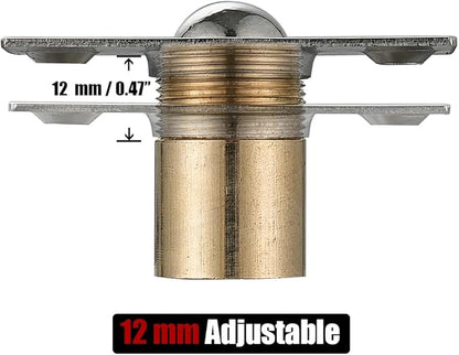 JQK Closet Door Ball Catch Hardware, Stainless Steel Catch Adjustable with Strike Plate, Polished Chrome 2 Pack, HBC100-CH-P2