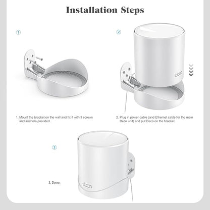 Wall Mount Bracket for TP-Link Deco X55/AX3000/X20/X50/X60/X4300 Pro/X5000/X5400 Pro/W3600/W4500/W6000 (3-Pack)