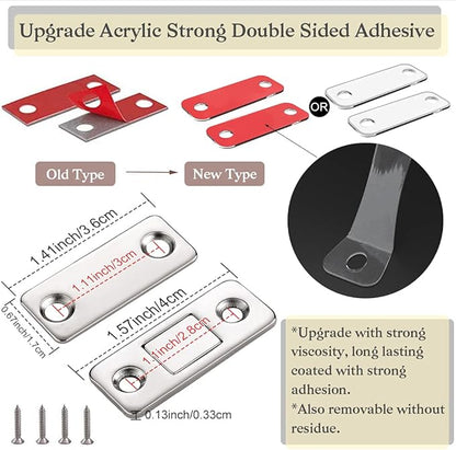 Cabinet Magnetic Catch Jiayi 14 Pack Ultra Thin Cabinet Door Magnets Stick on Drawer Magnets Cabinet Latch Magnetic Closures for Cabinets Kitchen Closet Door Closing Magnetic Door Catch Closer