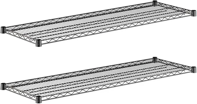 2-Pack Black 18" x 54" Additional Wire Shelf for Shelving Units, Replacement Shelves for Wire Rack