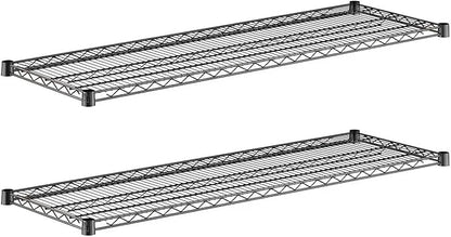 2-Pack Black 18" x 54" Additional Wire Shelf for Shelving Units, Replacement Shelves for Wire Rack