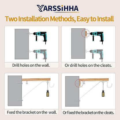 Yarssihha 6 Pack Adjustable Closet Rod Bracket, Wall Mounted Closet Shelf Bracket, White Closet Rod Support Bracket with Screws