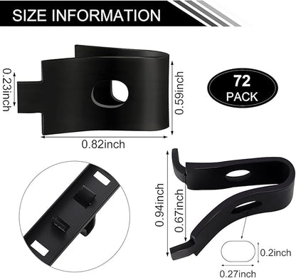 12 Pcs 36 Inch Pilaster Shelf Brackets and 72 Pcs Shelf Clips Adjustable Shelf Pilaster Standards Metal Mortise Mount Pilaster Shelf Track for Wall Shelving System Closet Organization Storage (Black)