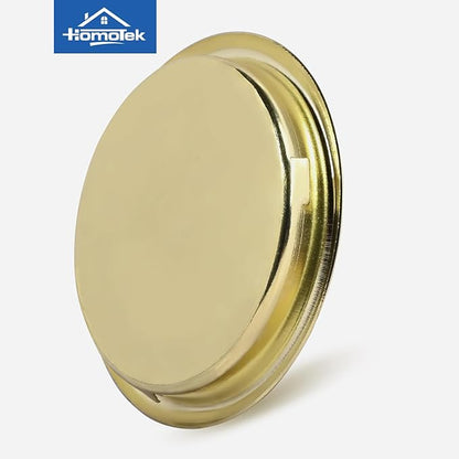 HOMOTEK 12 Pack Closet Door Finger Pull 2-1/16”, Easy Snap in Installation, Brushed Brass Finish, Fits a 5/16”Depth x 2-1/16" Diameter Opening Hole