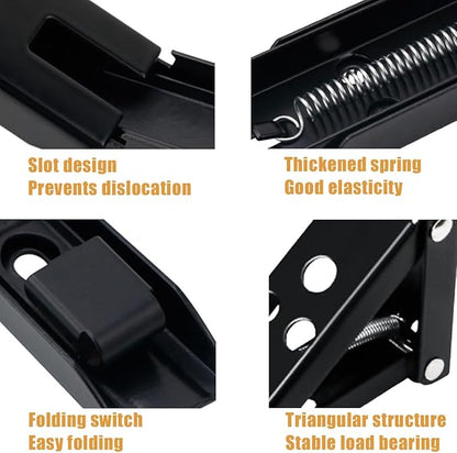 Wall Table Fold Down Hinge,90 Degree Self-Locking Folding Hinge,Save Space Drop Leaf Table Hinges,Shelf Brackets Locking Hinges 90 Degree For Wall Folding Racks,Etc
