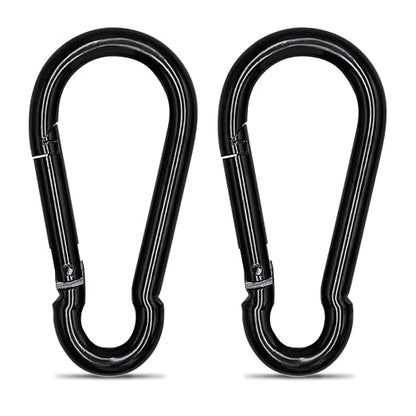 Large Carabiner Clip Hook, 5.5 inch 2 pcs Black Heavy Duty Spring Snap Hook Key Chain, Carabiners Clips for Outdoor Camping, Swing Set, Hammock, Hiking Travel, Fishing, Quick Link Keychain