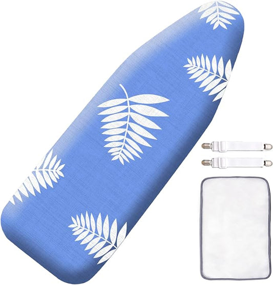 SheeChung Ironing Board Cover and Pad for Extra Wide 18" x 49" Ironing Boards,Premium Heavy Duty 3-Layer Silicone Coated Cover with 2mm Foam and 4mm Felt,Resists Scorching and Staining