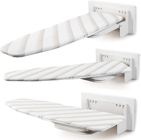 uyoyous Heavy Duty Ironing Board Wall Mounted 37.8x11.8 Inch, Foldable Space-Saving Ironing Holder with Heat Resistant Cover, Perfect for Small Spaces, Home & Laundry Room