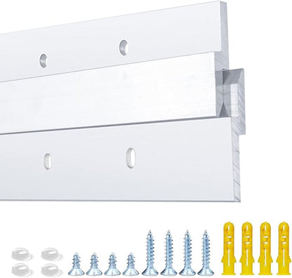 24 Inch French Cleat Hanger, Aluminum French Cleat, Mirror Hanging Hardware, French Cleat Heavy Duty for Panel, Whiteboard, Cabinet, Shelf, Headboard, Art (1 Pair, Support 160lbs)