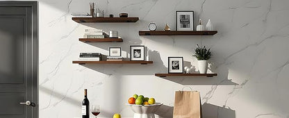 12 Pack - 12 inch Black Hidden L Shelf Bracket (1/5 Inch Thicked) Iron Floating Shelf Brackets Rustic Industrial Metal Brackets for Shelf Support