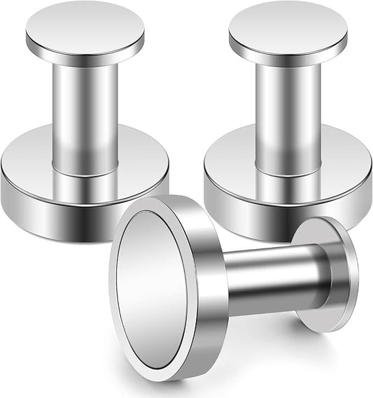 Magnetic Hooks for Cruise Cabins, Strong Magnets Hooks, Silver 150Lb Magnets with Hooks, Magnetic Hooks Heavy Duty for Grill, Coat, Cruise Ship, Garage, Hanging - 3Pcs