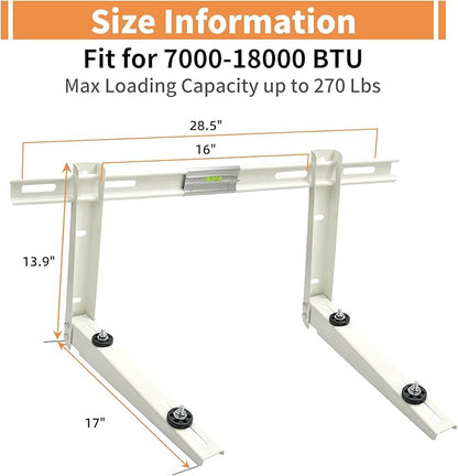 Mini Split Air Conditioner Bracket, Outdoor Wall Mounting Bracket for Ductless Mini Split Air Conditioner Heat Pump Systems, Universal,7000-18000 Btu AC Units, Heavy Duty Support up to 270 LBS
