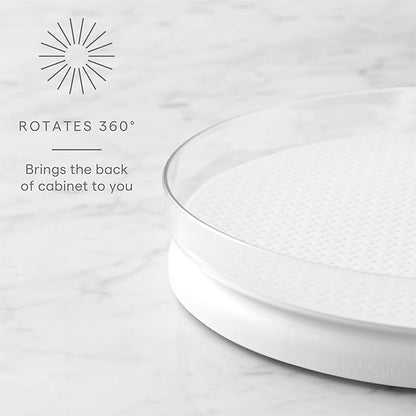 YouCopia FridgeView Fridge Turntable with Mat, Lazy Susan Organizer for Refrigerator Storage, 11” , White