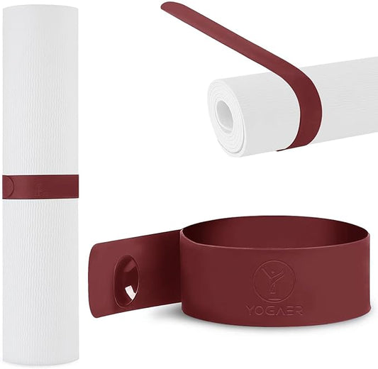 25" Yoga Mat Strap | Slap Band Holder for Carrying and Storage Mats | Rolled Scrunchie Yoga Essential Accessory