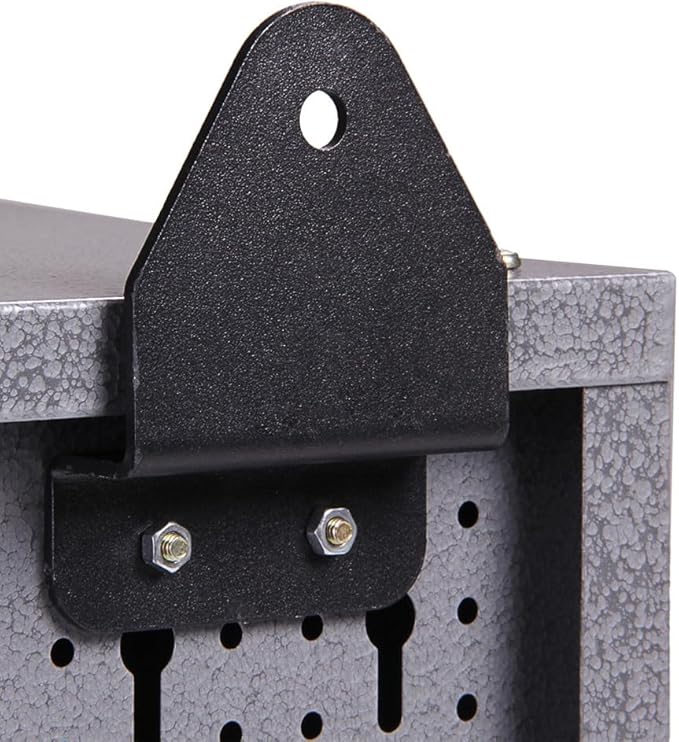 JZD Steel Garage Wall Mounted Tool Cabinet, for Basement Workshop, Black & Grey