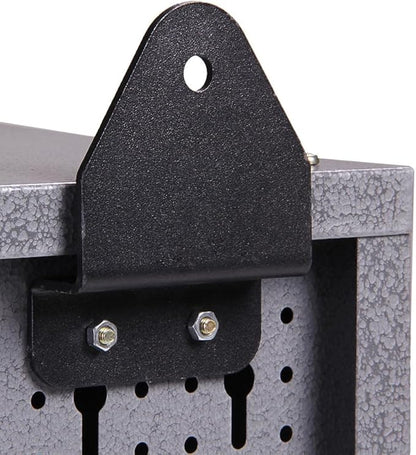 JZD Steel Garage Wall Mounted Tool Cabinet, for Basement Workshop, Black & Grey