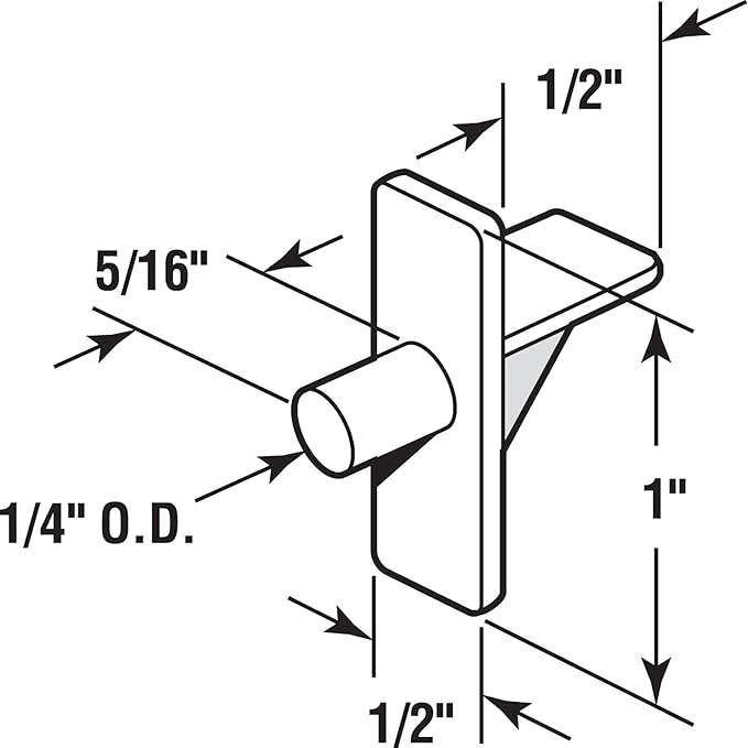 Prime-Line U 10136 1/4 In., Clear Plastic, Shelf Support Peg (8 Pack)