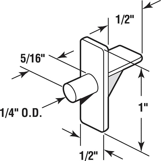 Prime-Line U 10136 1/4 In., Clear Plastic, Shelf Support Peg (8 Pack)
