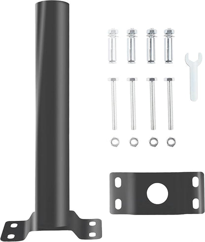 Light Pole Mount,Solar Lighting Mounting Bracket Extension Pole Kit Wall Black Metal Pipes Barn Lights Fixture Antenna Adaptor Outdoor Arm for Street Light,Wall Mounted Tire,Barn Lamp,Post Tree