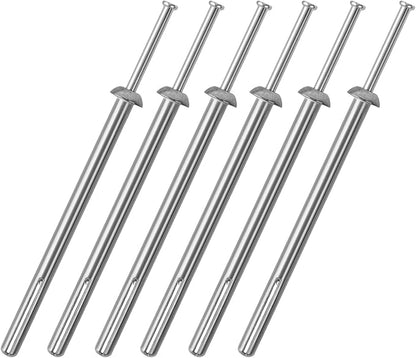 meite Hammer Drive Anchors 1/4" x 4" for Industrial Machinery & Heavy-Duty Structures, Extra-Long Concrete Anchors, Zinc-Plated Steel, Ideal for HVAC, Electrical & More (1 Case)