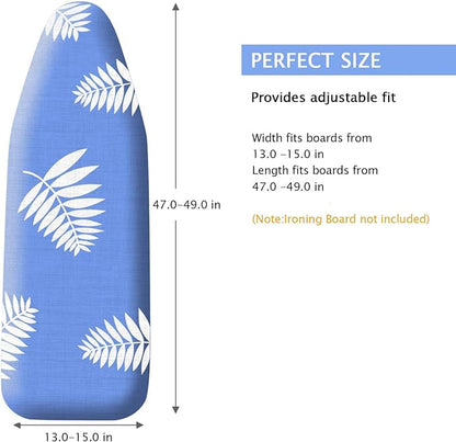 SheeChung Ironing Board Cover and Pad 15 x 49 Inch,Iron Board Cover with Elastic Edge & Adjustable Fastener,4 Layers Covers Resist Scorching and Staining Extra Thick Padding