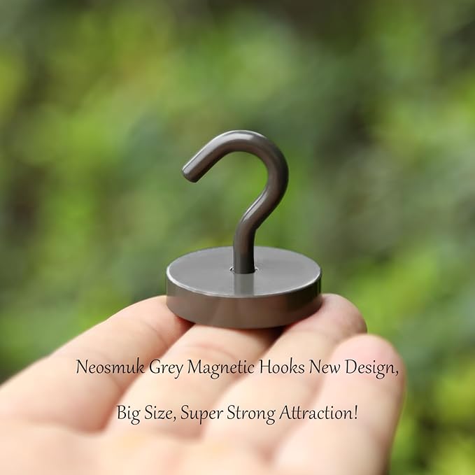 Neosmuk Magnetic Hooks, Cruise Ship Essentials, 130lb+ Heavy Duty Magnetic Hooks for Cruise Cabins, Refrigerator, Grill, Hanging, and Travel | Extra Strong Must-Haves Magnet Hook,Brown