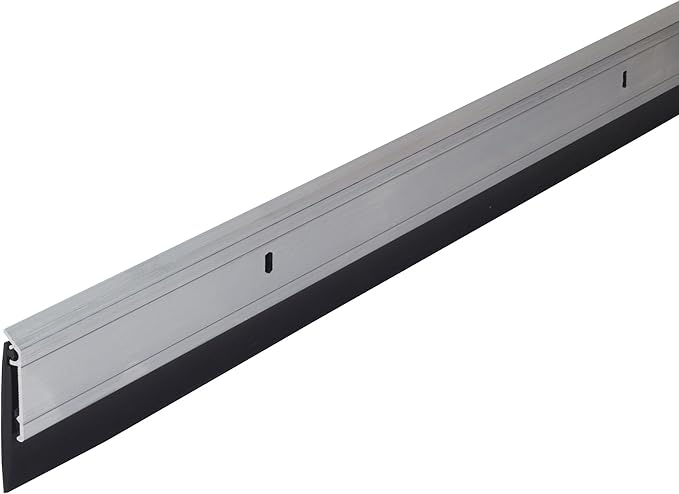 M-D Building Products 68247 All Season Aluminum Door Sweep for Bottom of Door, Heavy Duty Rubber Seal, Exterior & Interior Weather Stripping Bottom Door Seal, Commercial & Residential, (Silver, 36in)