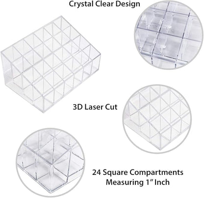 Super Z Outlet Transparent Cosmetic Makeup Organizer for Lipstick, Brushes, Bottles, and More. Clear Case Display Rack Holder
