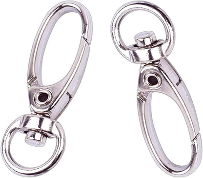 BronaGrand Pack of 50 D Swivel Trigger Clips Hooks Metal Key Ring Lobster Clasps