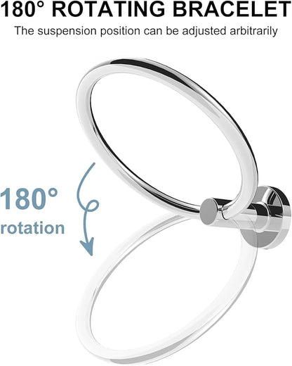 SetSail Towel Holder for Bathroom Wall Stainless Steel Hand Towel Ring Heavy Duty Towel Hanger for Bathroom, ‌Mirror Silver