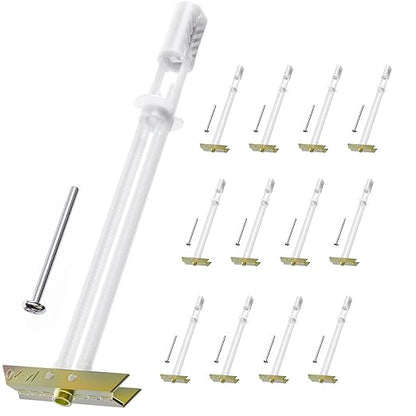 Drywall Anchor with Included Bolts for 1/4”-20, Heavy Duty Hollow Drywall Anchors for TV Mounting Kit, Hollow Wall Anchors Holds up to 270lbs Each in 1/2” Drywall, 12 Packs