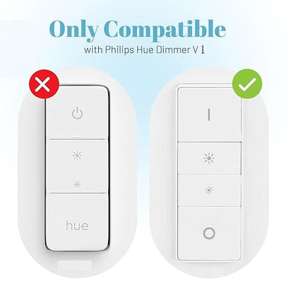 Ultra Slim Wall Holder for Philips Hue Light Dimmer Switch Remote V1, UHOLDZU Aluminum Invisible Remote Control Holder for The Hue Dimmer Switch Wall Plate Replacement (White)
