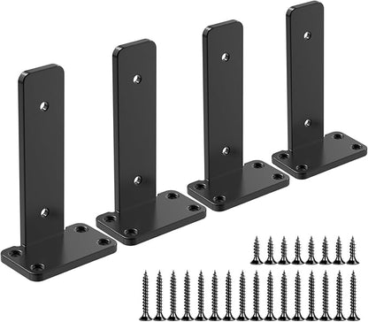 Floating Shelf Brackets upgraded,10 inch, Black Heavy Duty Iron Shelf Brackets, Industrial Modern Floating Shelf Support for Wall Mount Shelves,Wide Brackets ,4 Pack, Support DIY(5mm Thickening Type).