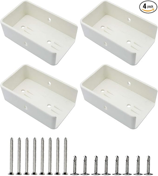 Aiwaiufu 2″ x 3.5″ Vinyl Fence Brackets, Slotted Handrail Bracket Kit with Screws for Decking Railing, Mount to Wall or Other Vertical Flat Surface, Pack of 4