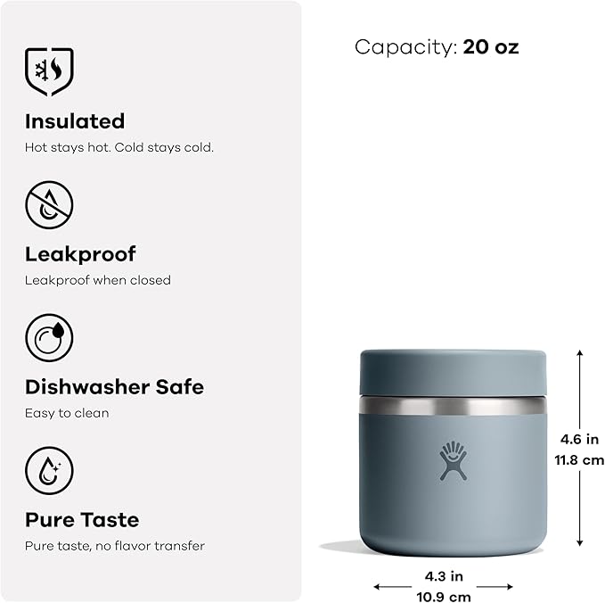 Hydro Flask Food Jar – Insulated Stainless Steel, Snack Travel Container for Hot Food & Soup 12 Oz Supernova Purple