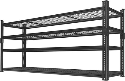 Storage Shelves Heavy Duty, 60" L x 24" W x 60" H Garage Wire Shelving Unit Loads 2640LBS, 4-Tier Adjustable Metal Industrial Utility Shelf Rack for Kitchen, Laundry Room, Pantry, Warehouse, Basement