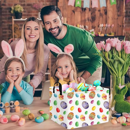 FXOLCSHE Rectangular Easter basket,Laundry Hamper,Kids Toy Storage Basket for baby Bedroom,Kids Storage Bin,Toy Gift Organizerm,Easter Home Decor(Flower egg)