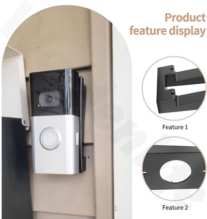 Waldenlife Video Doorbell Mount - Black Plastic Wall Mount for Ring 2/3/3 Plus - Fits Vinyl, Aluminum & Cedar Walls - Angle Adjustment