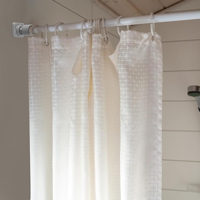 L Shape Shower Curtain Rod Holder - 25mm Angled Mount with Swivel Joints & Hardware Kit, Drilling Required (2, Grey)