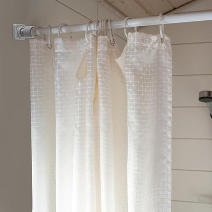 L Shape Shower Curtain Rod Holder - 25mm Angled Mount with Swivel Joints & Hardware Kit, Drilling Required (2, Grey)