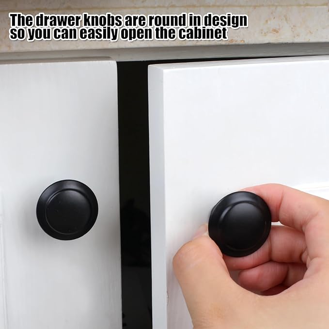 Romeda 18 Piece Drawer Hardware - Black 30mm Cabinet Knobs & Pulls for Dressers & Kitchens with Screw
