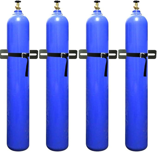 Cylinder Wall Mounted Bracket，Gas Cylinder Holder Wall-Mounted Bracket Propane Tank Bracket with Screws and Safety Belt(Black 2)