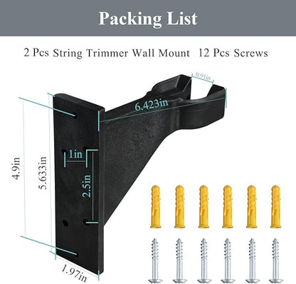 Premium Heavy-Duty Wall Hanging Holder for Garden Power Tools, Garage Storage Organizer, Storage Hooks for Trimmer, Holds up to 300lbs, Fits EGO 56V Trimmer and Edger, Ego Power/Edger(2Pcs/6-Hole)