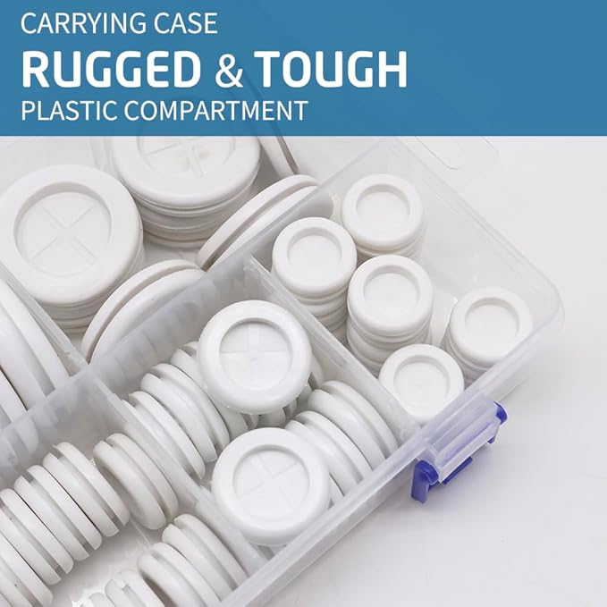 66Pcs Rubber Grommet Assorted Kit, Drill Hole Firewall Hole Plugs Wire Protection, 6 Sizes 1-13/16" 1-1/2" 1" 7/8" 5/8" 3/16"