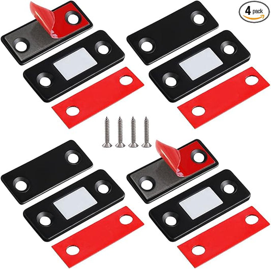 Cabinet Magnetic Catch Jiayi 4 Pack Ultra Thin Cabinet Door Magnets Stick on Drawer Magnets Cabinet Latch Magnetic Closures for Cabinets Kitchen Closet Door Closing Magnetic Door Catch Closer