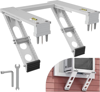 LEOPO Air Conditioner Support Bracket,Fits Single & Double-Hung Windows,Heavy Duty Steel, Holds Up to 220lbs, for 12000-24000 BTU Units